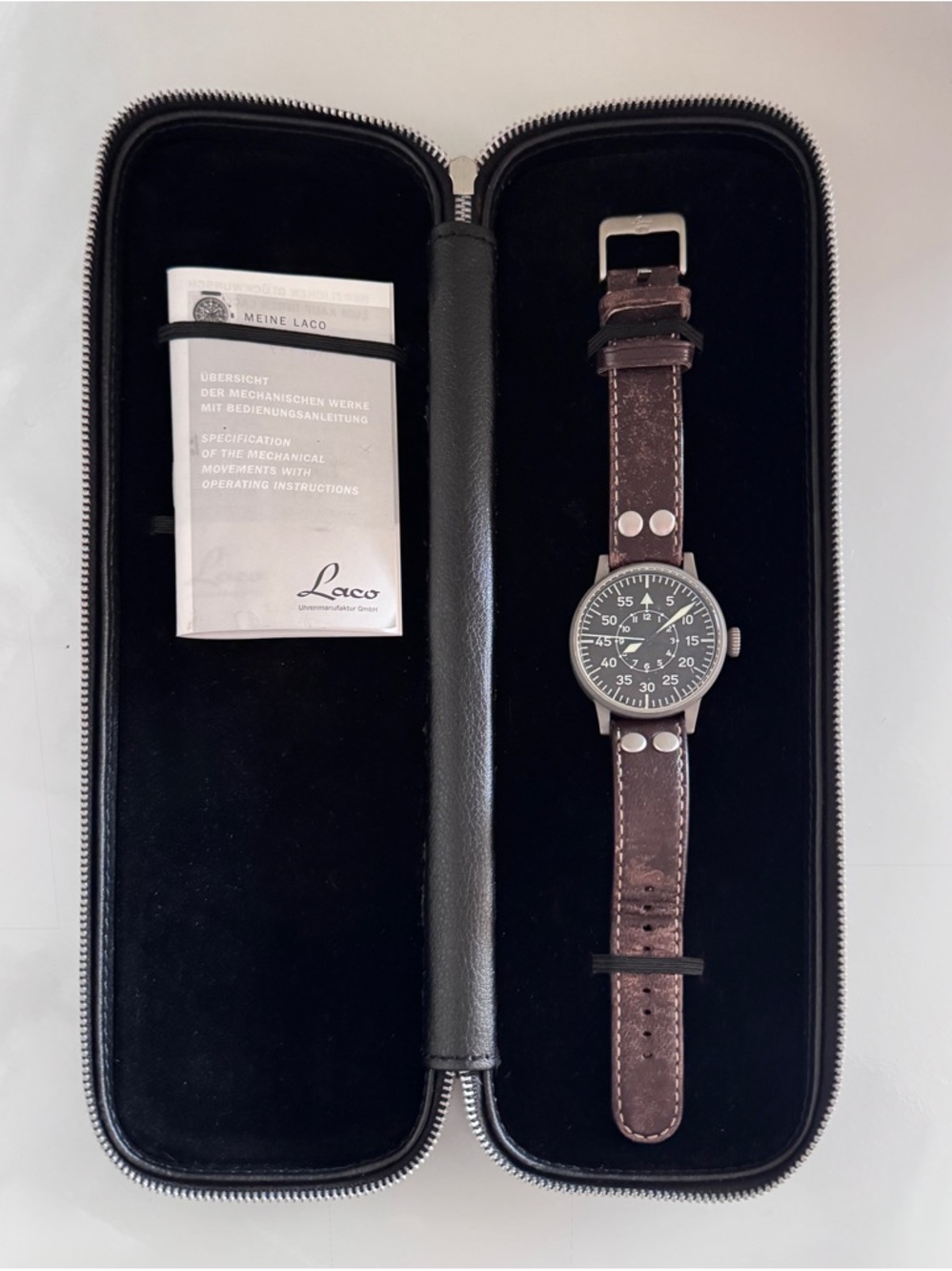 LACO Paderborn Type B Automatic Pilot Watch 42mm FL23883 Germany w/ Box & Paper